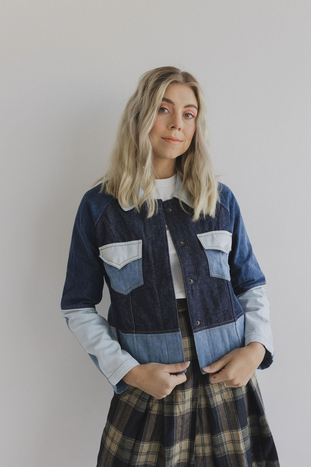 aurora-boutique Patchwork Denim Jacket
